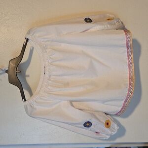 Madewell white top with embroidery